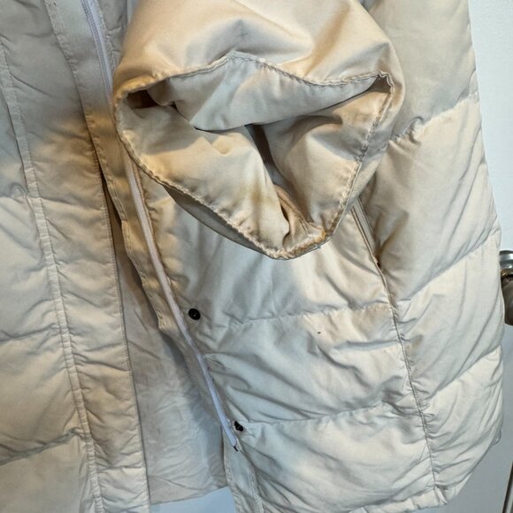 L.L.Bean Long Down Puffer Coat – Cream/Ivory – Women’s Size L Regular - Picture 3 of 5